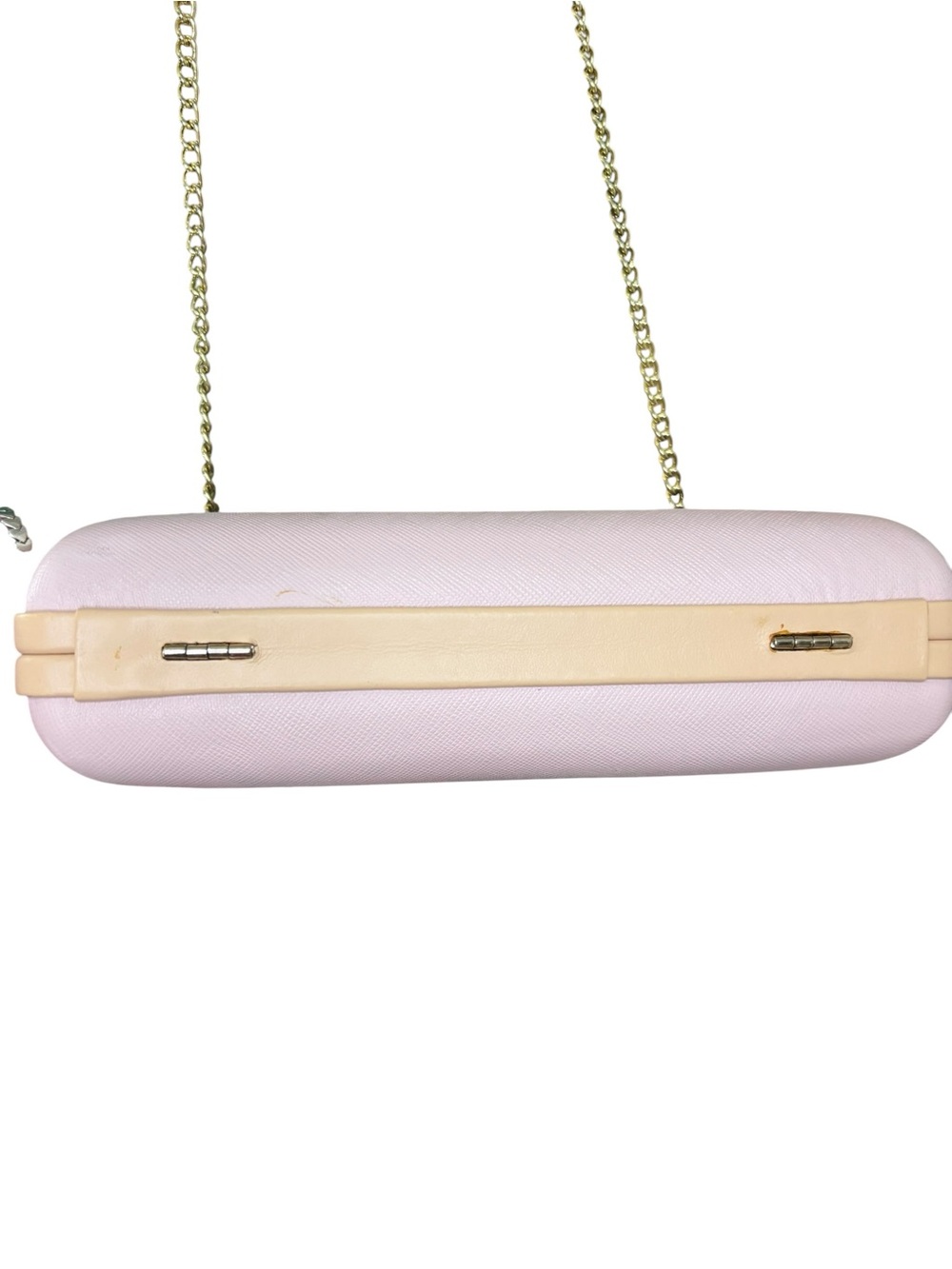 Coach Pink Saffiano Leather Clutch with Gold Chain - Picture 2 of 7